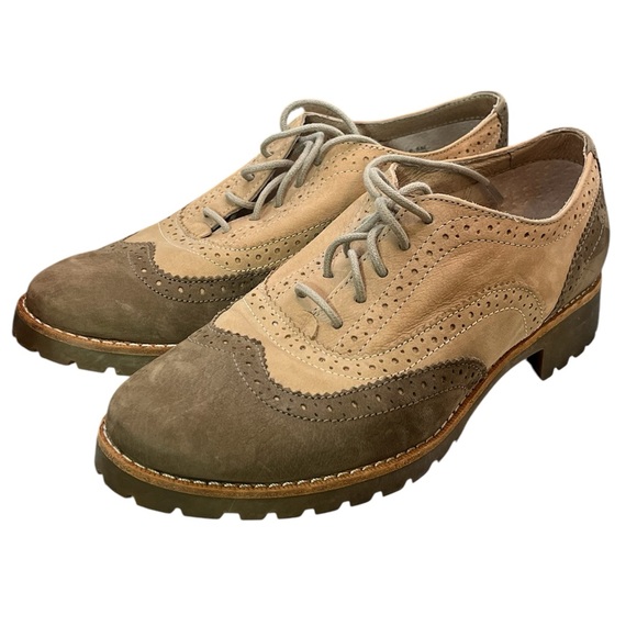 SPERRY TOP-SIDER 6.5 TWO-TONE BROWN/TAN LEATHER/SUEDE...